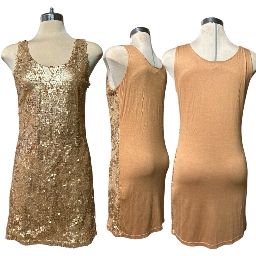 We’d London Gold Sequin Sleeveless Dress Size Medium